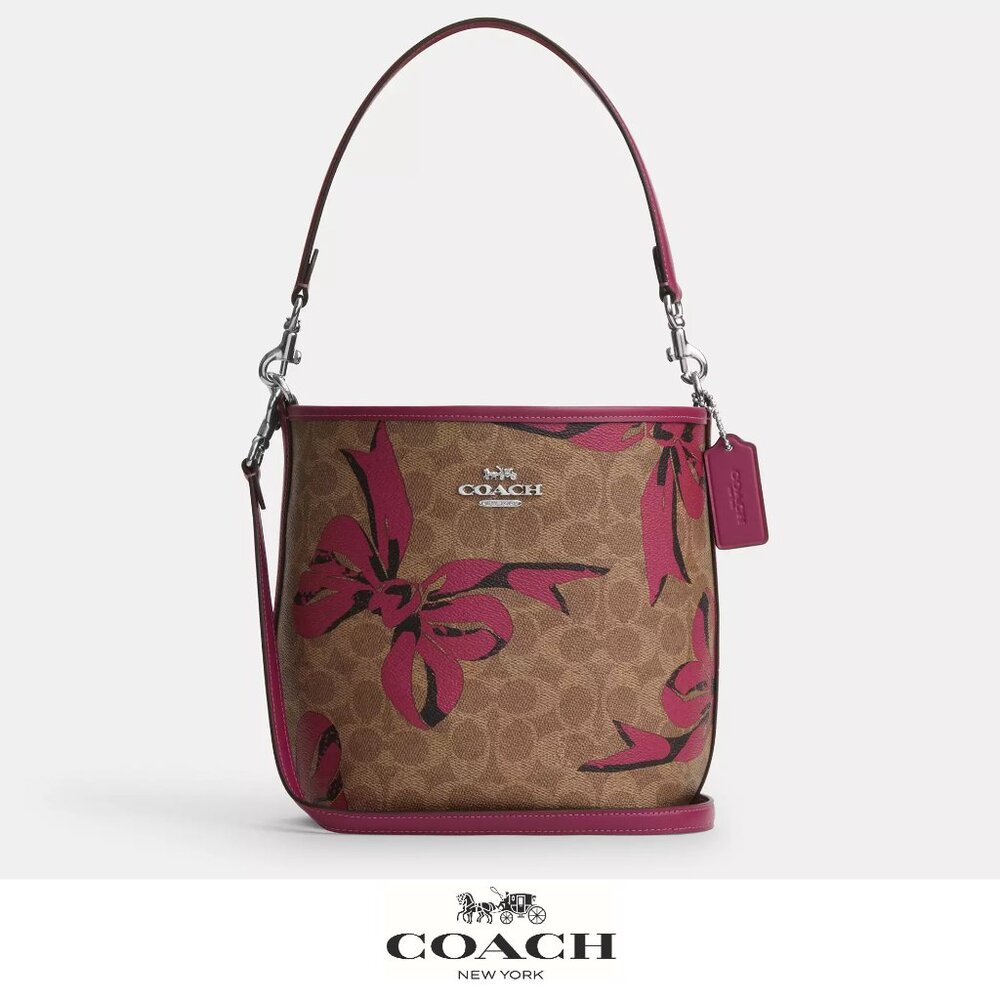 Coach Brown and Pink Crossbody Bag - Picture 1 of 5